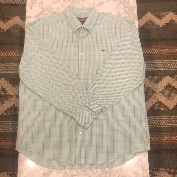 Vineyard Vines Other - Vineyard Vines Blue/Green Tattersall Whale Shirt